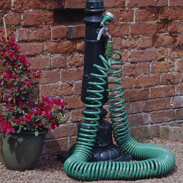 Symple Stuff 30m Green Coil Garden Hose Flexible Spray Head Wayfair.ie